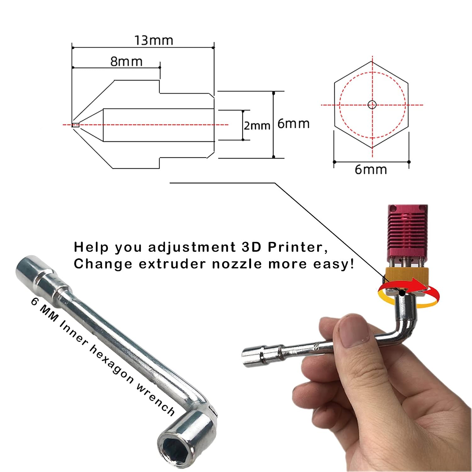CREALITY 20 Pcs MK8 Brass Nozz - Creality Printer Ender 3 recension och pris