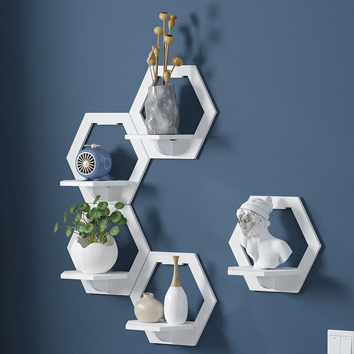 3Pcs Hexagon Wall Shelf Punch  - Home Improvement Tv Show recension och pris